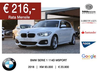 BMW Serie 1 5p. 114d 5p. Msport  usata