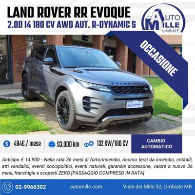 Land Rover Range Rover Evoque 2.0D I4 180 CV AWD Auto R-Dynamic usata