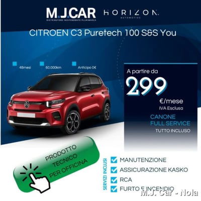 Citroen C3 1.2 puretech turbo You 100cv s&s nuova