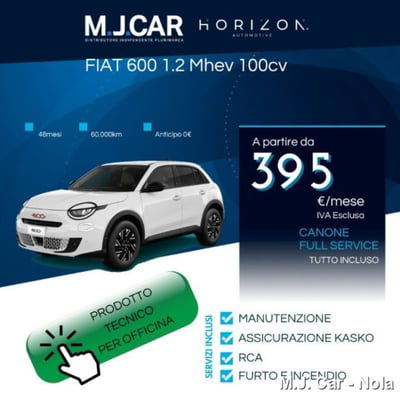 Fiat 600 1.2 hybrid 110cv auto nuova