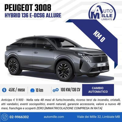 Peugeot 3008 1.2 hybrid Allure 145cv e-dcs6 nuova