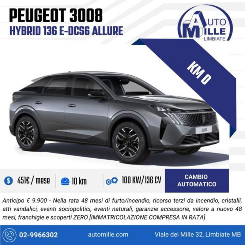 Peugeot 3008 1.2 hybrid Allure 145cv e-dcs6