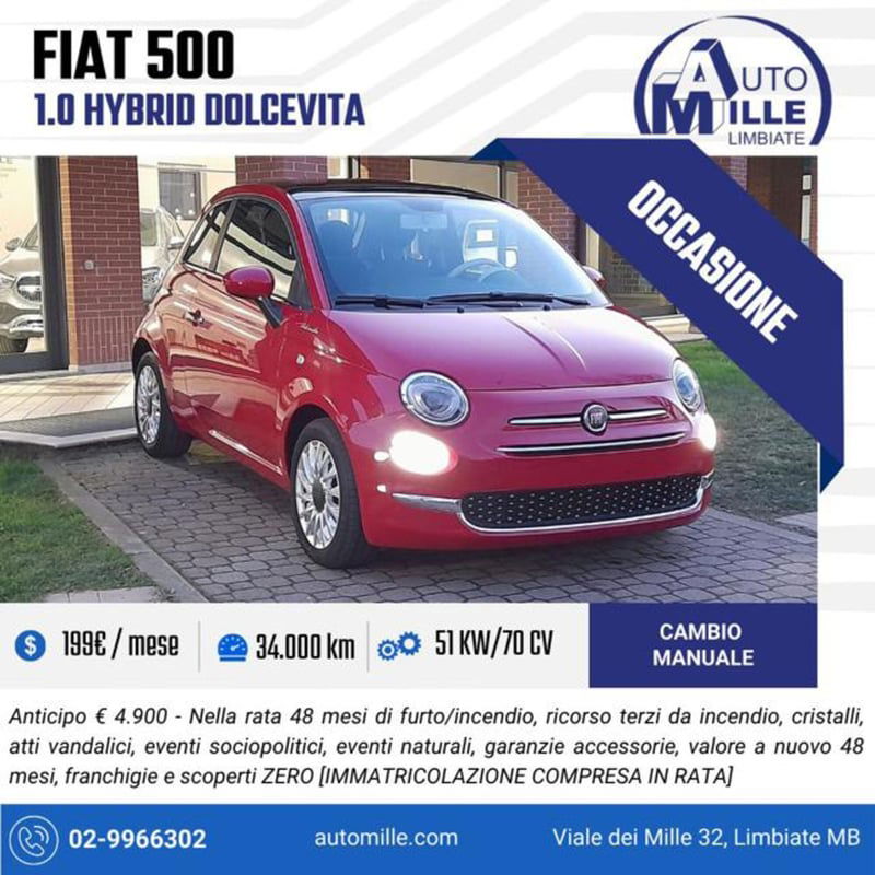 Fiat 500 1.0 Hybrid Dolcevita 