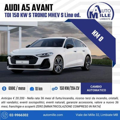 Audi A5 Avant 2.0 tdi mhev+ S line edition 204cv s-tronic nuova