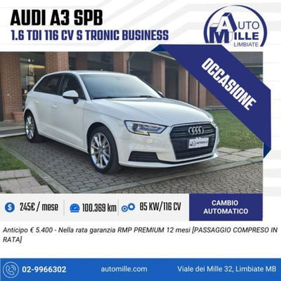 Audi A3 1.6 TDI 116 CV S tronic Business usata