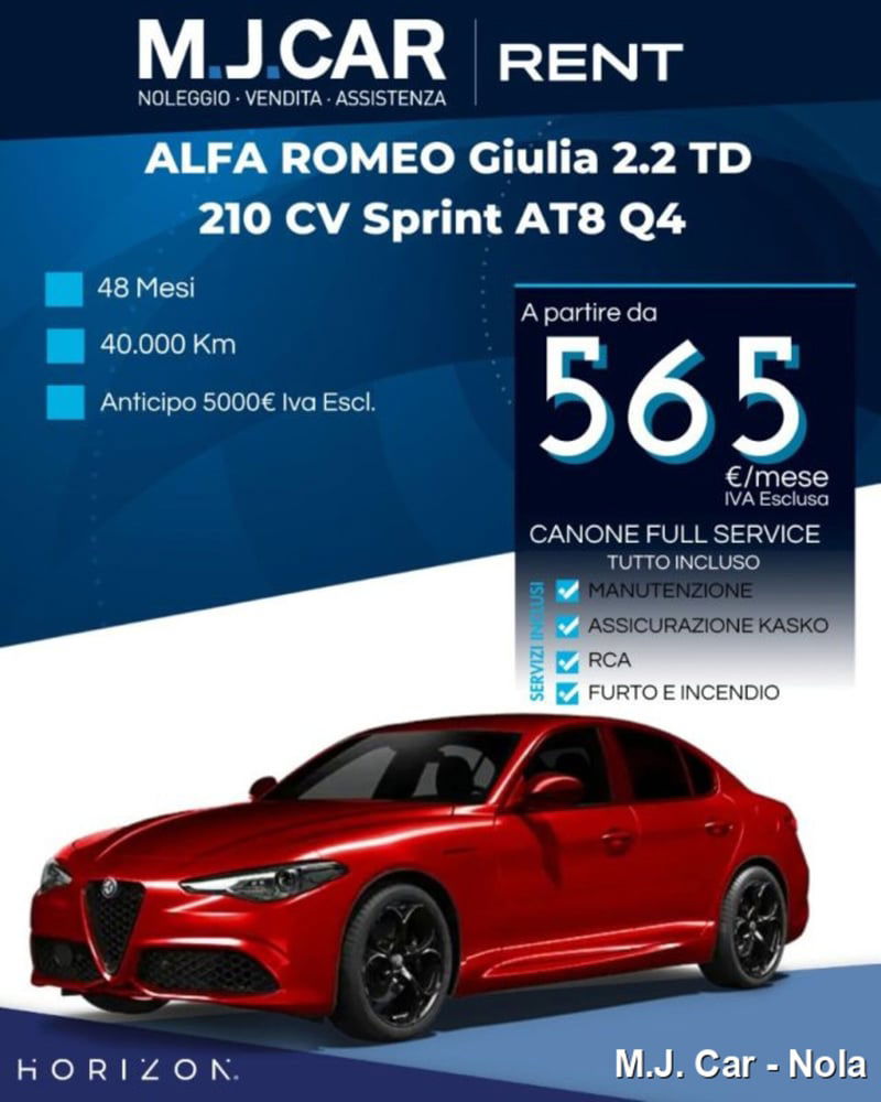 Alfa Romeo Giulia 2.2 Turbodiesel 210 CV AT8 AWD Q4 Veloce Ti