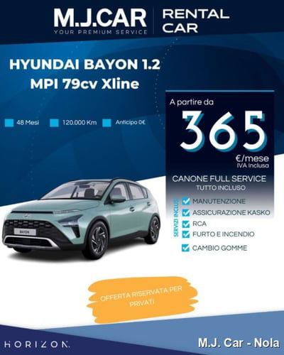 Hyundai Bayon 1.2 mpi Xline mt nuova