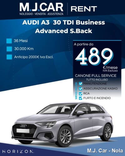 Audi A3 Sportback 30 2.0 tdi Business Advanced nuova