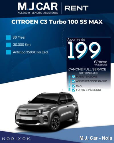 Citroen C3 1.2 puretech turbo Max 100cv s&s