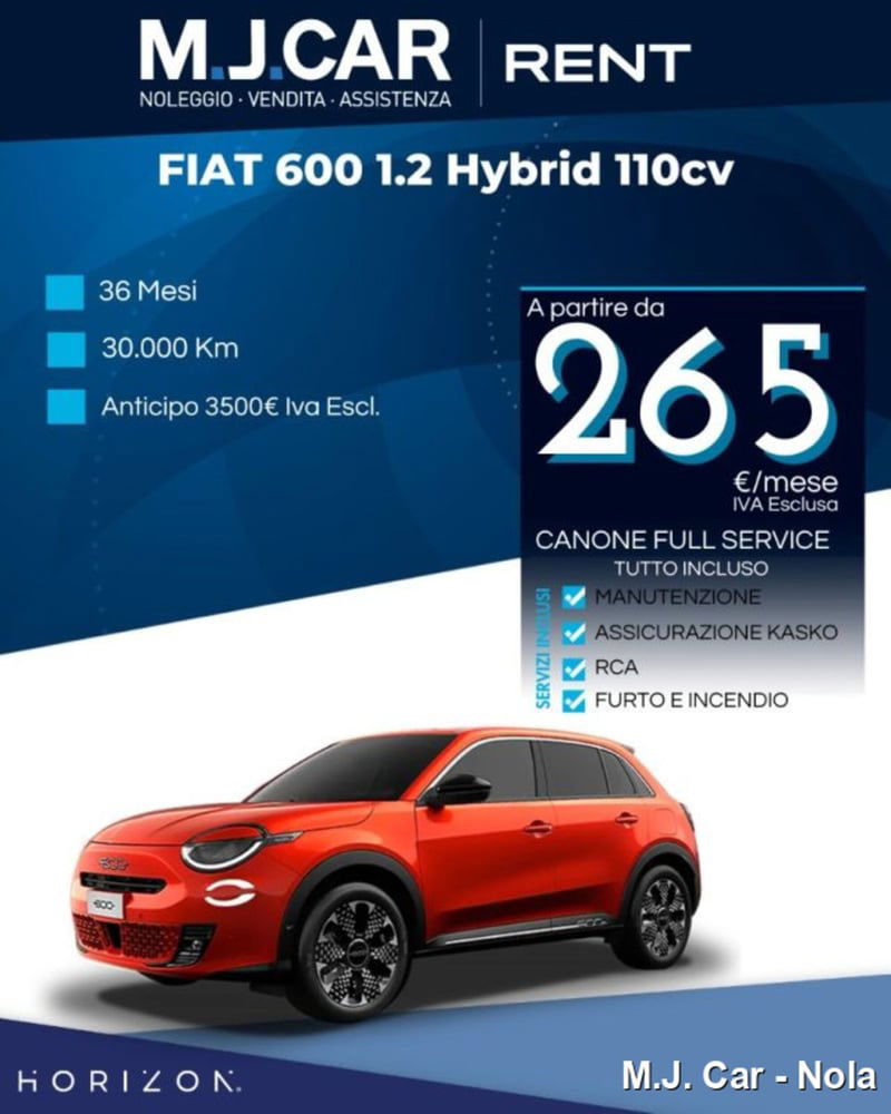 Fiat 600 1.2 hybrid 110cv auto