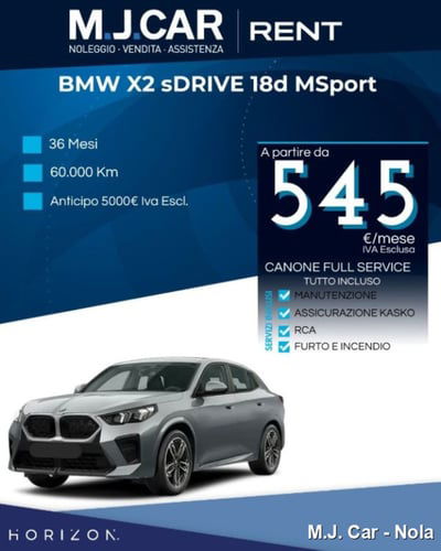 BMW X2 sdrive 18d MSport auto nuova