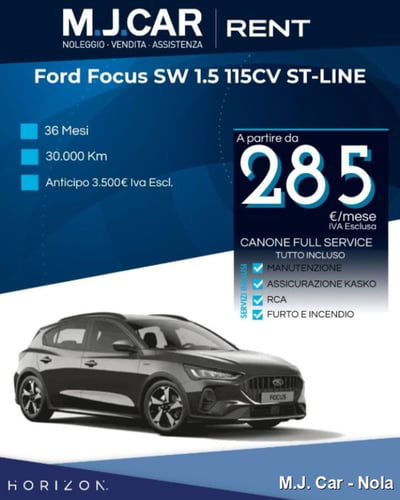 Ford Focus Station Wagon 1.5 EcoBlue 115 CV automatico SW ST-Line Design nuova