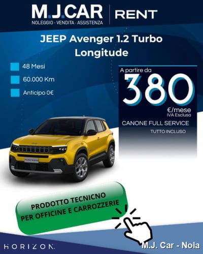 Jeep Avenger 1.2 turbo Longitude fwd 100cv nuova