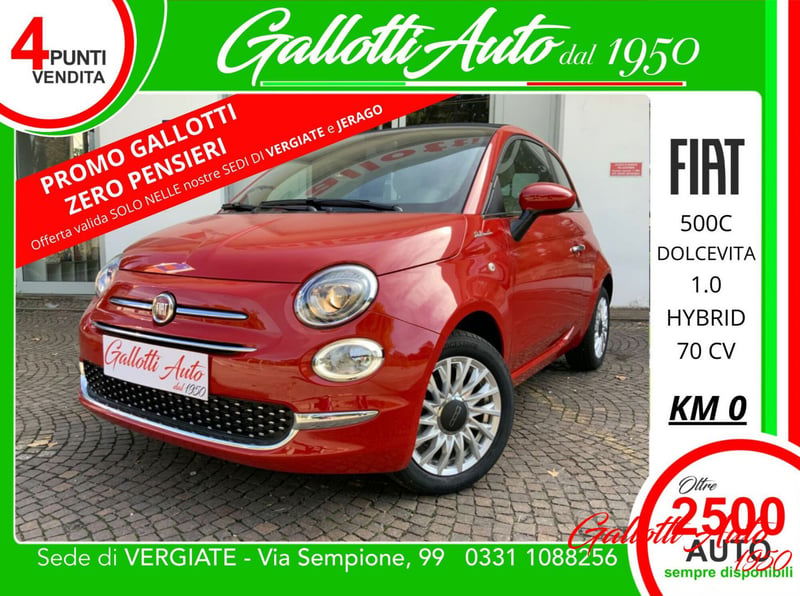 Fiat 500C Cabrio 1.0 Hybrid Red