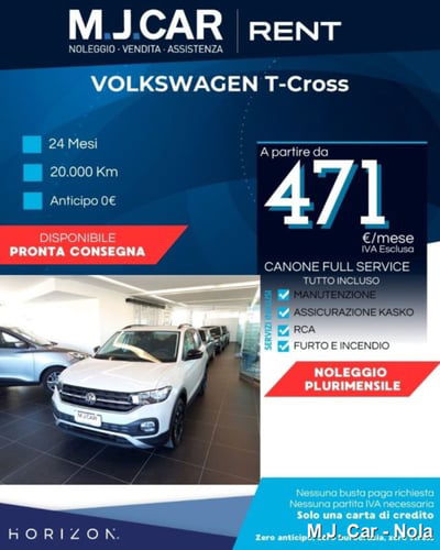 Volkswagen T-Cross 1.0 TSI 110 CV DSG Style nuova