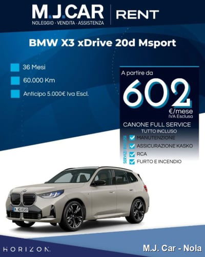 BMW X3 xDrive20d 48V Msport nuova