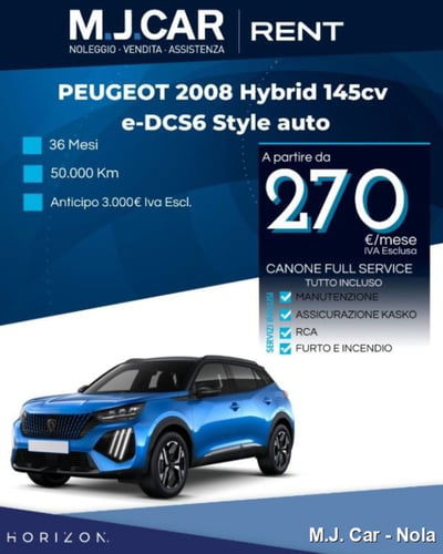 Peugeot 2008 1.2 hybrid Style 145cv e-dcs6 nuova