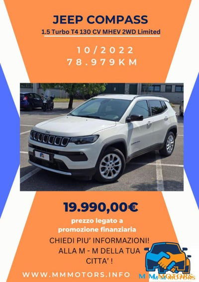 Jeep Compass 1.5 Turbo T4 130CV MHEV 2WD Limited usata
