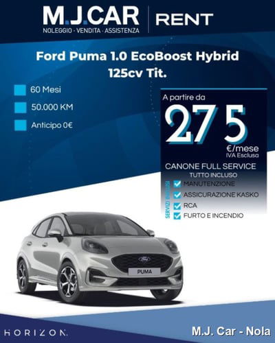 Ford Puma 1.0 EcoBoost Hybrid 125 CV S&S aut. Titanium X nuova