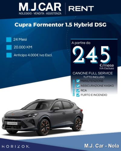 Cupra Formentor 1.5 hybrid 150cv dsg nuova