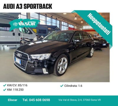 Audi A3 Sportback 1.6 TDI 116 CV usata