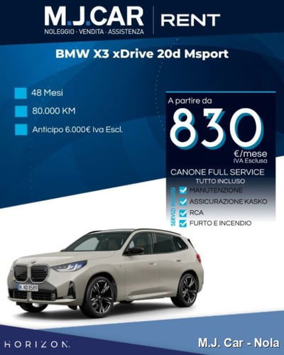 BMW X3 xdrive20d MSport auto nuova