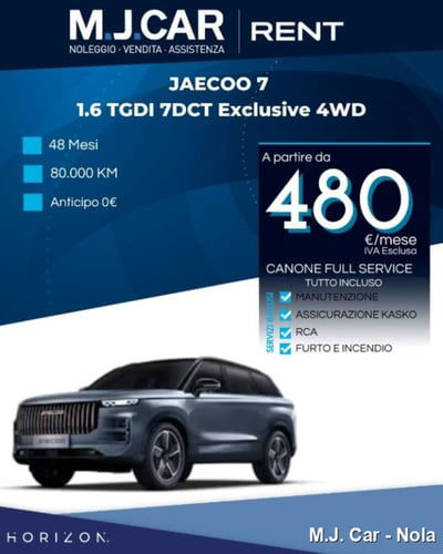 Jaecoo Jaecoo 7 1.6 tgdi Exclusive 4wd 7dct nuova