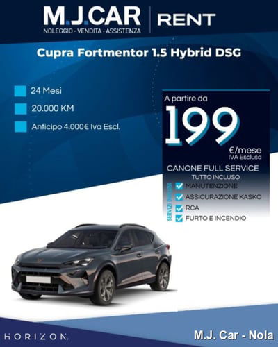 Cupra Formentor 1.5 hybrid 150cv dsg nuova