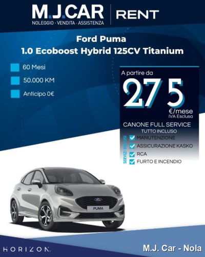 Ford Puma 1.0 EcoBoost Hybrid 125 CV S&S aut. Titanium Design nuova
