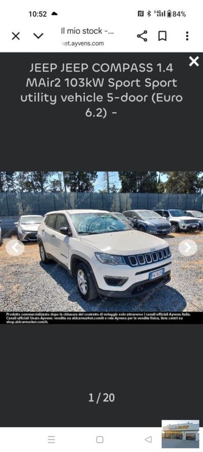 Jeep Compass 1.4 MultiAir 2WD Sport usata
