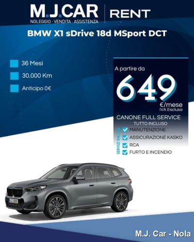BMW X1 sDrive 18d Msport nuova