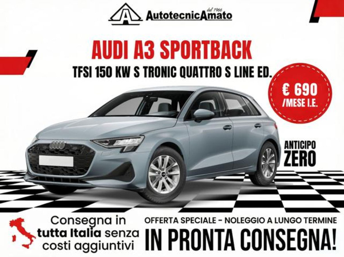 Audi A3 Sportback 2.0 tfsi S line edition quattro 204cv auto