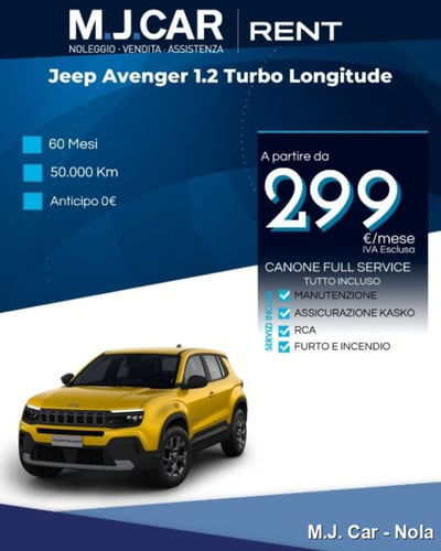 Jeep Avenger 1.2 turbo Longitude fwd 100cv nuova