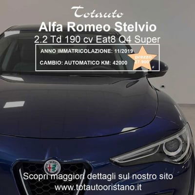 Alfa Romeo Stelvio Stelvio 2.2 Turbodiesel 190 CV AT8 Q4 Super Business usata