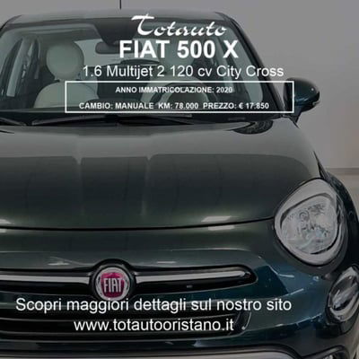 Fiat 500X 1.6 MultiJet 120 CV City Cross usata