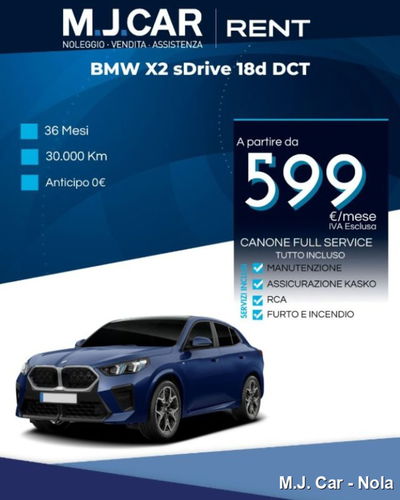 BMW X2 sdrive 18d auto nuova