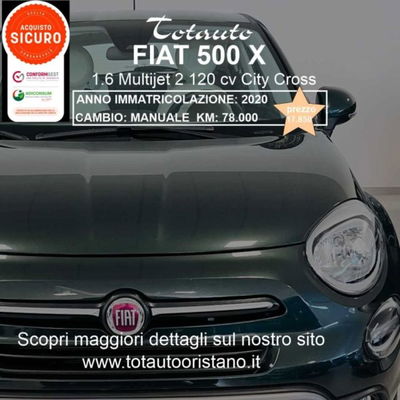 Fiat 500X 1.6 MultiJet 120 CV City Cross usata