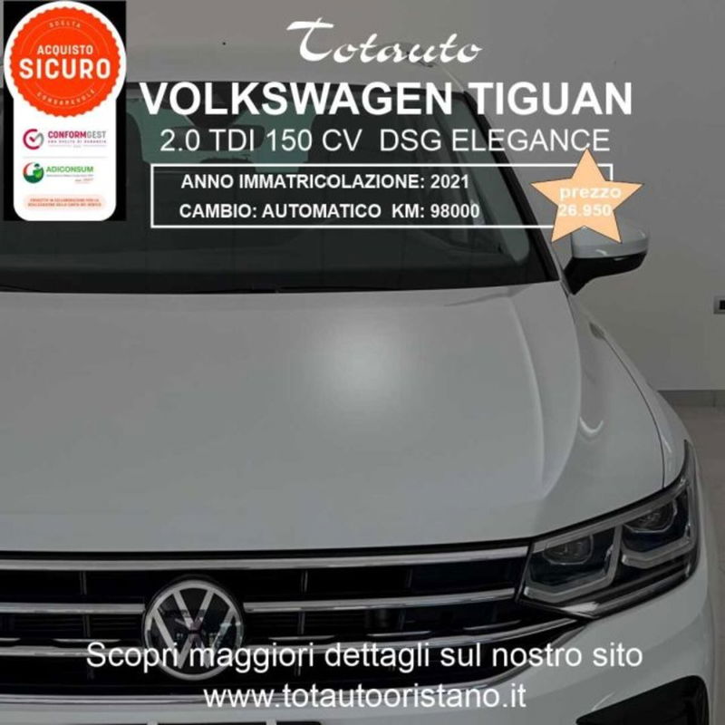 Volkswagen Tiguan 2.0 TDI 150 CV SCR DSG 4MOTION Elegance