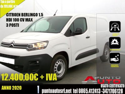 Citroen Berlingo Furgone BlueHDi 100 Van 3 posti Club L1 usato