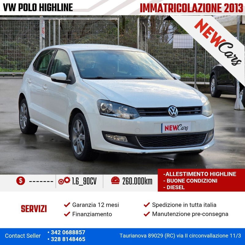 Volkswagen Polo 1.6 TDI 90CV DPF 5 porte Highline