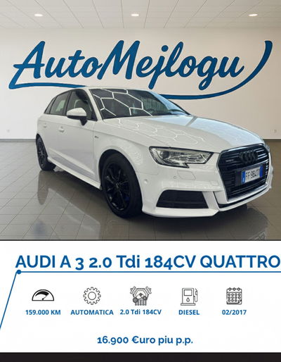 Audi A3 2.0 TDI 184 CV S tronic Sport quattro edition usata