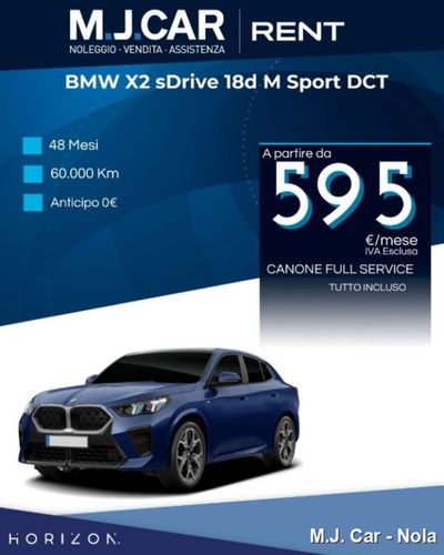 BMW X2 sdrive 18d MSport auto nuova
