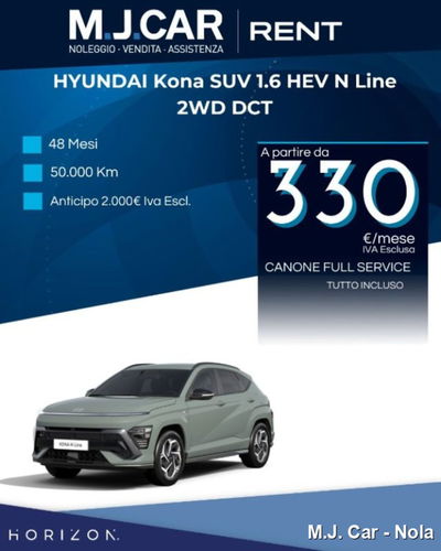 Hyundai Kona 1.6 gdi hev NLine Tech Pack 2wd 138cv dct nuova