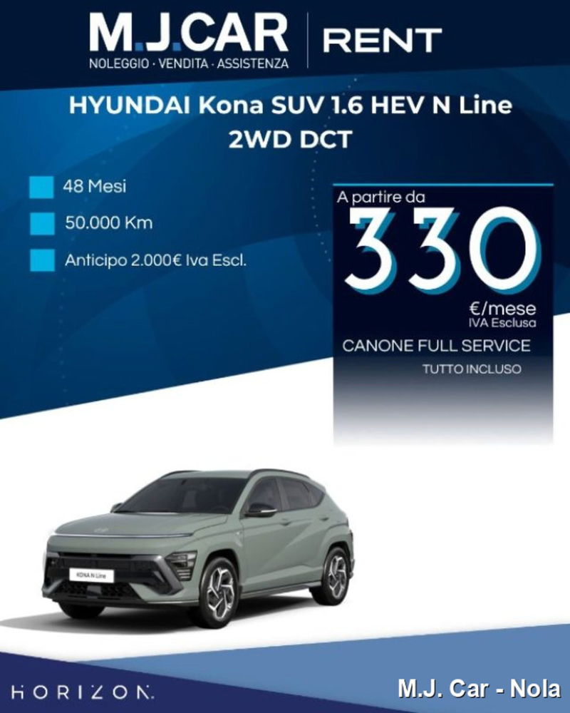 Hyundai Kona 1.6 gdi hev NLine Tech Pack 2wd 138cv dct