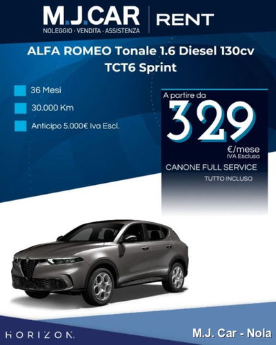 Alfa Romeo Tonale 1.6 Sprint 130cv tct6 nuova