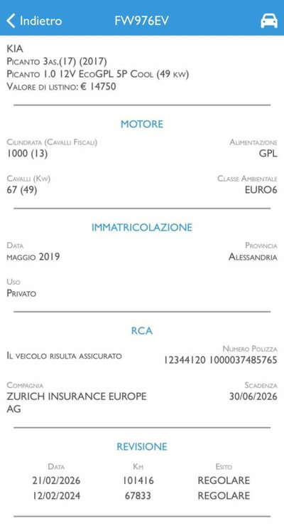 Kia Picanto 1.0 12V EcoGPL 5 porte Cool (16)