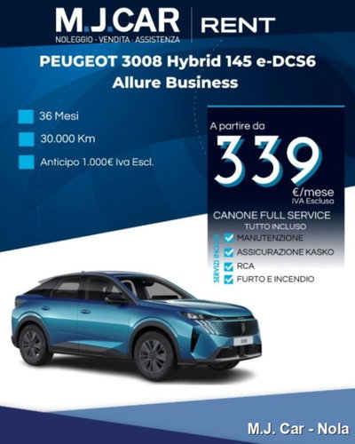 Peugeot 3008 1.2 hybrid Allure Business 145cv e-dcs6 nuova