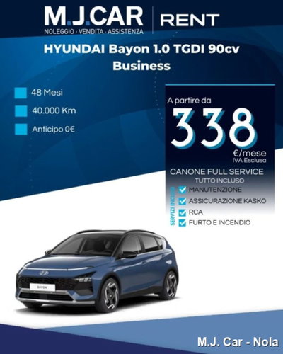 Hyundai Bayon 1.0 t-gdi Business 90cv dct nuova