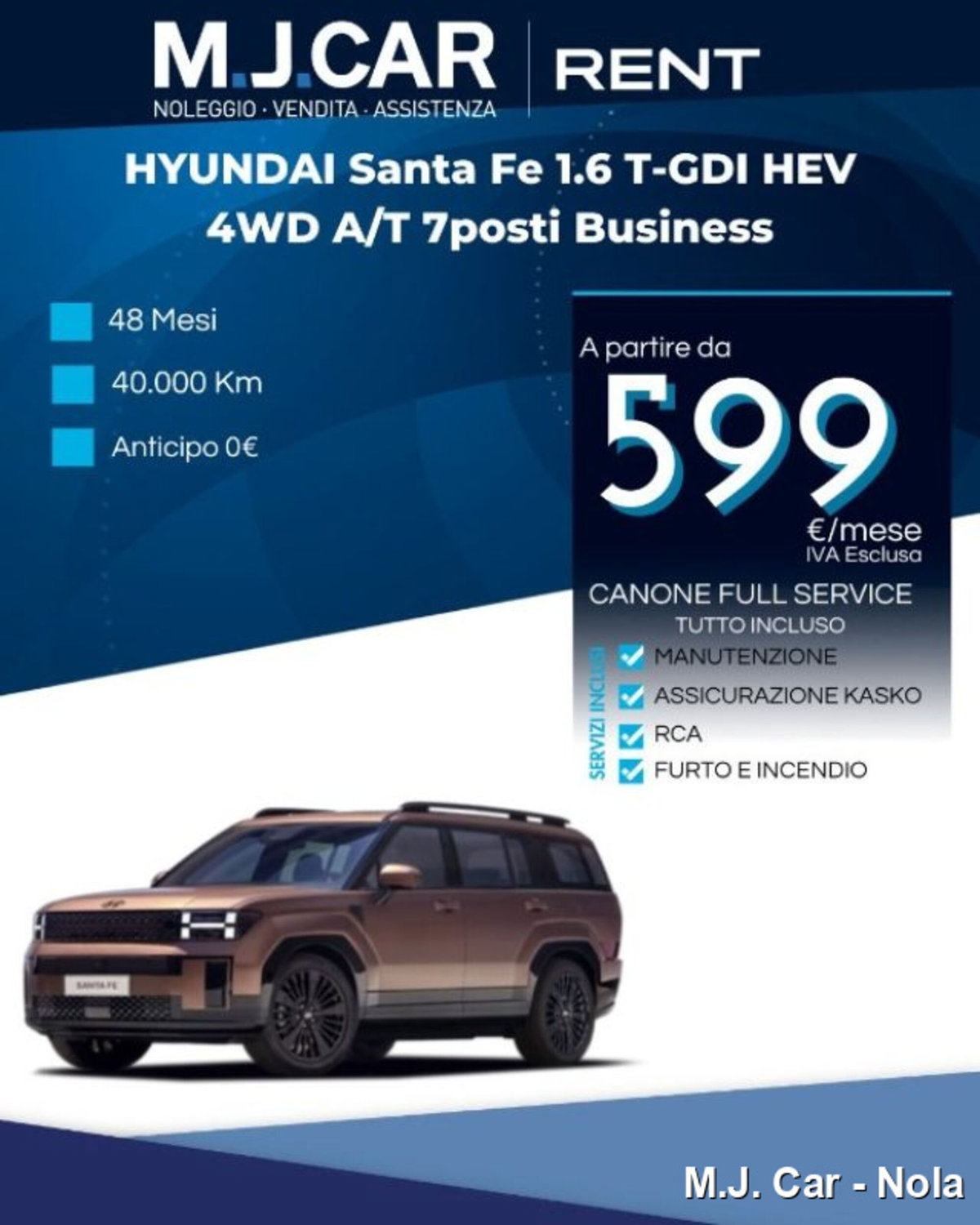 Hyundai Santa Fe 1.6 t-gdi hev Business 4wd 239cv at 7p.ti