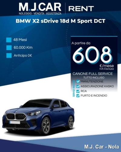 BMW X2 sdrive 18d MSport auto nuova